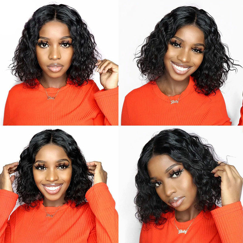 Women's African Simulation Medium Small Volume Afro Chemical Wig Short Curly Hair