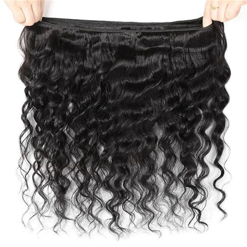 Beautiful Popular All Real Hair Weft Wig Long Curls