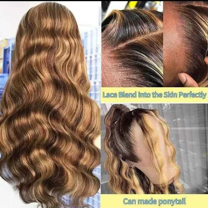 Lace Wigs Blend Hair Human Body Long Straight Wig