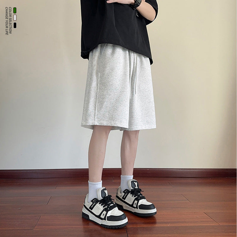 Composite Heavy Solid Color Stitching Basic Style Shorts Loose Street Children's Pants