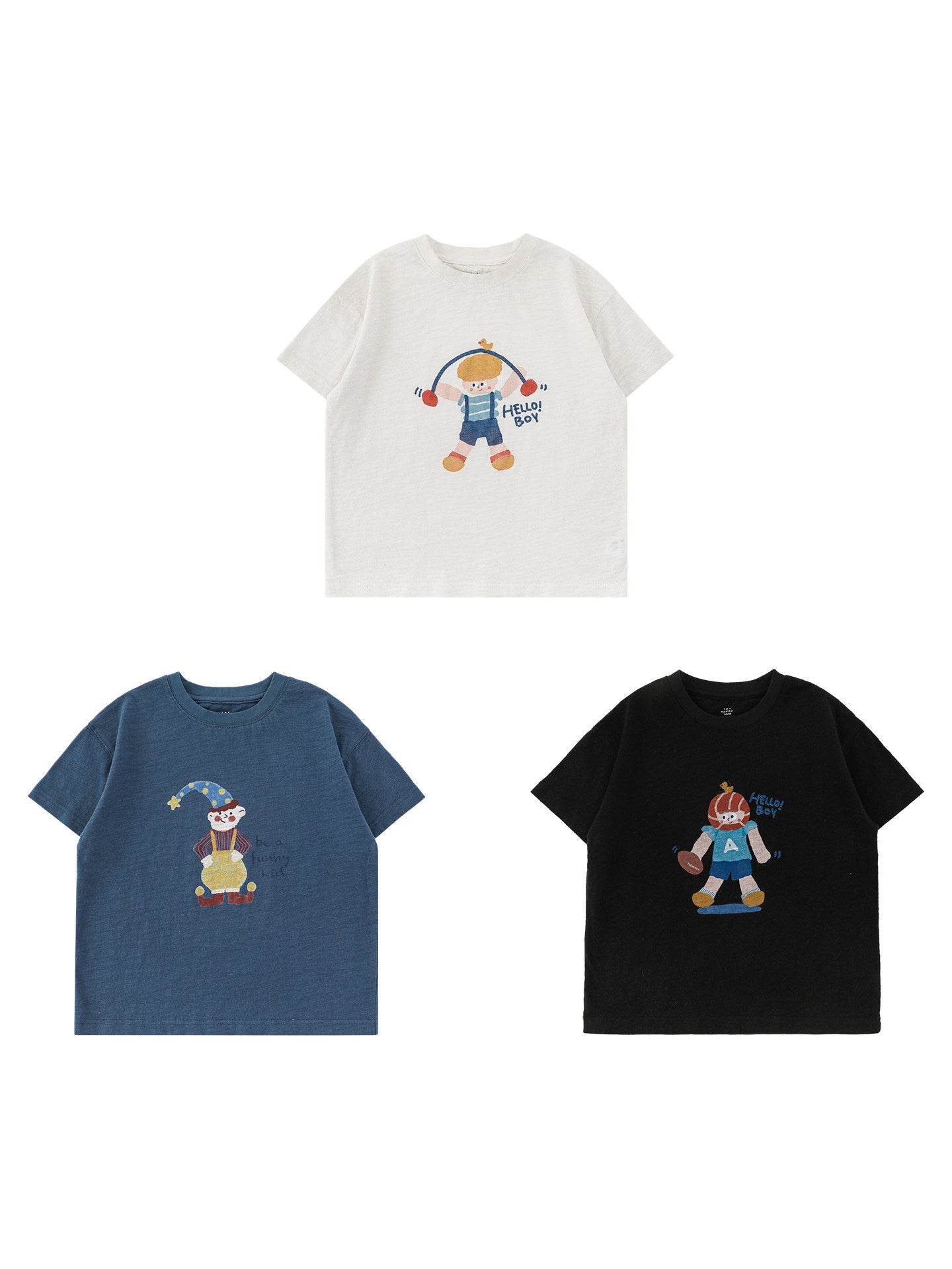 My Boy's Fashion Color Discharge Print Summer Childlike Cute Casual Children's T-shirt