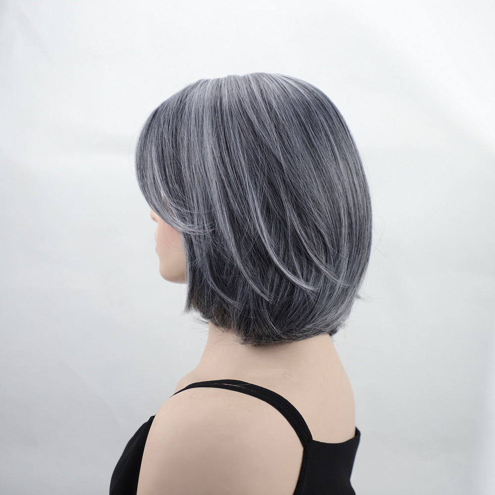 Pretty Female Bangs Chemical Fiber Sheath Wig Short Straight Hair