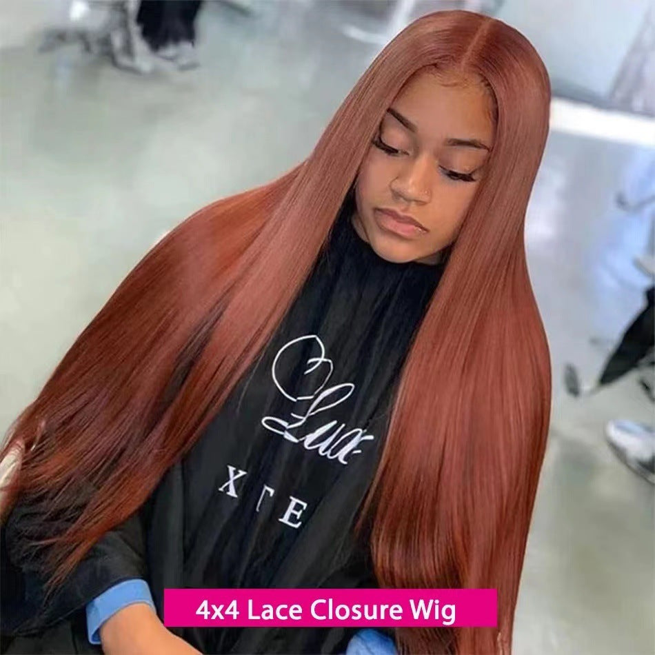 Women's Front Lace Small Sheath Hair Head Long Straight Wig