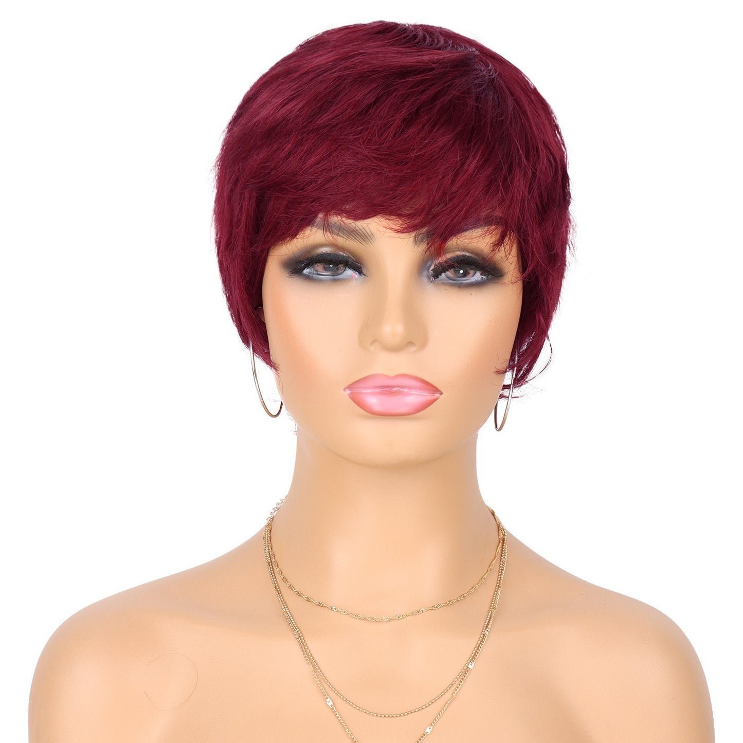 Cool Full Mechanism Human Elf Short Real Hair Wig