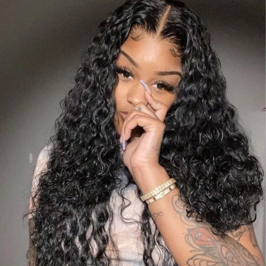 Hair Front Lace Medium Chemical Fiber Wig Long Curls