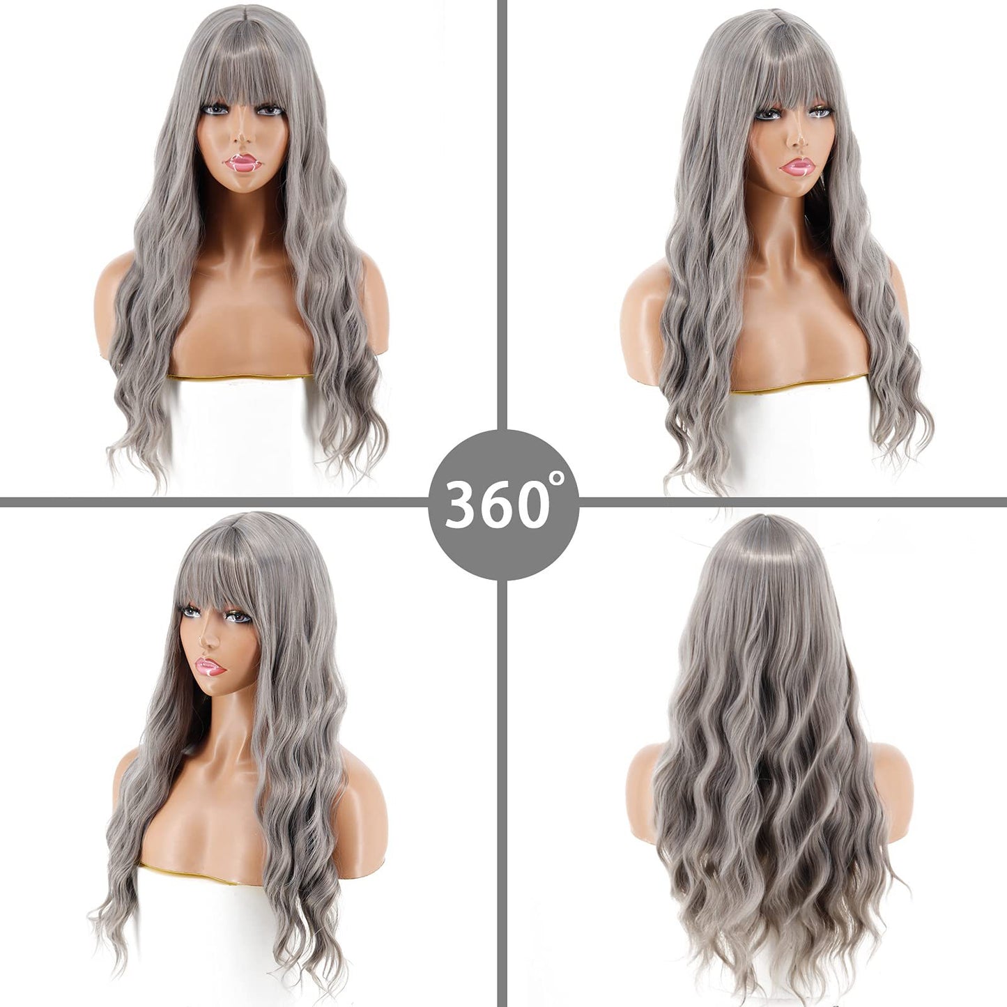 Black Curly Hair Multiple Colors Fiber Wig Long Curls