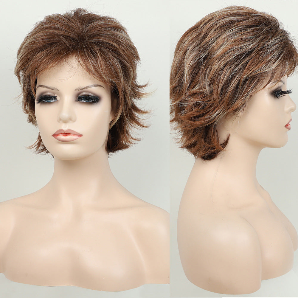 Female Fashion Fluffy Chemical Fiber Sheath Wig Short Curly Hair