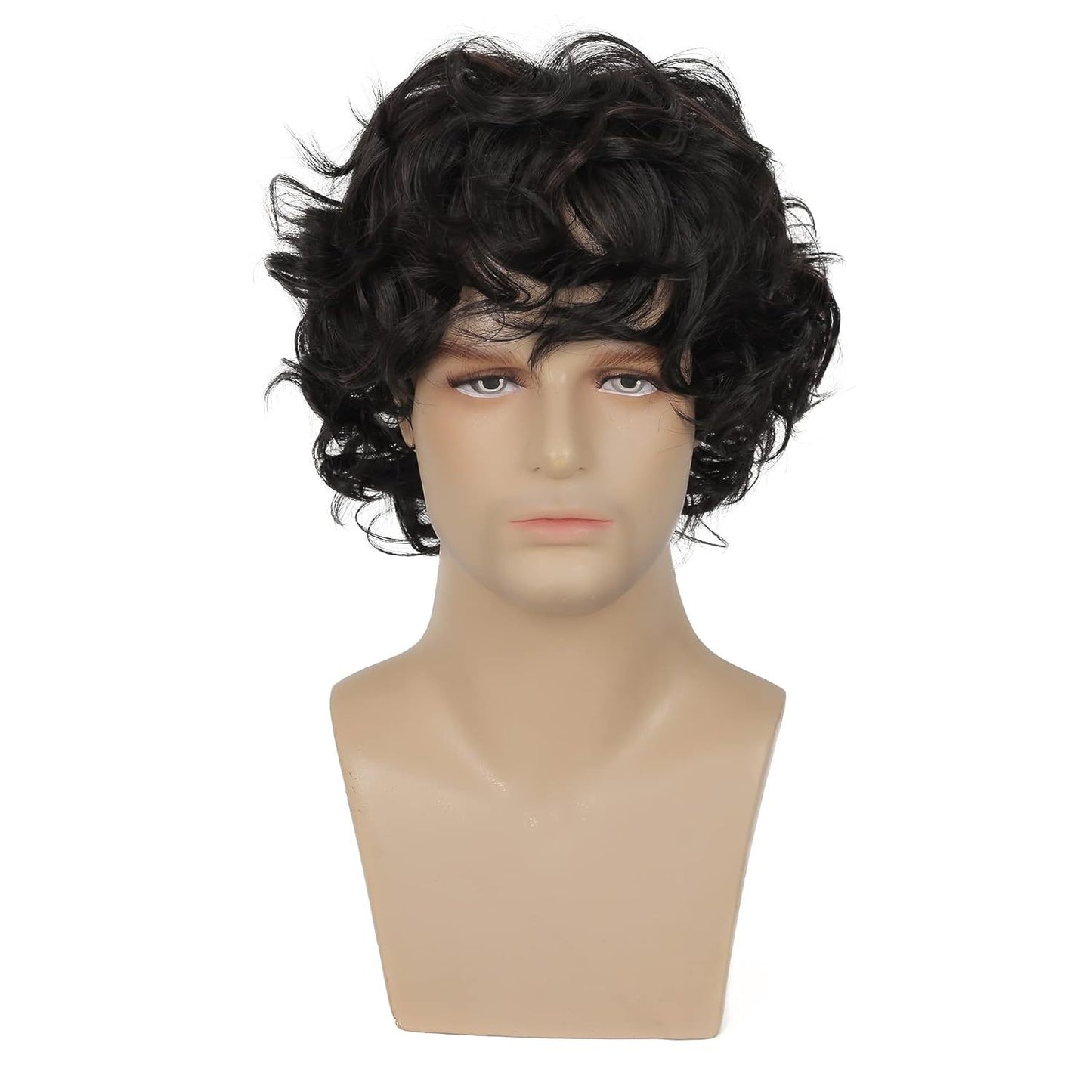 Men's Curly Hair Fluffy Denim Style Fiber Men's Wig