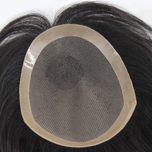 Men's Silk Screen Set Lightweight Breathable Single-layer Mesh Hand-woven Men's Wig