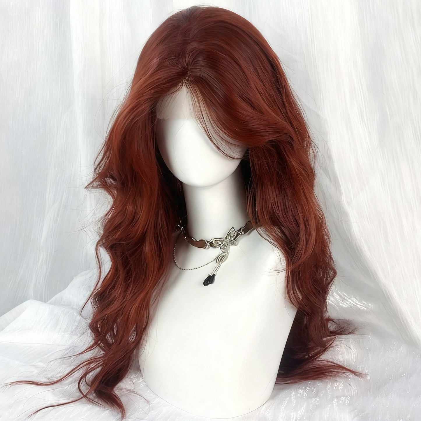 Female Forehead Lace Curly Hair Bangs Long Straight Wig