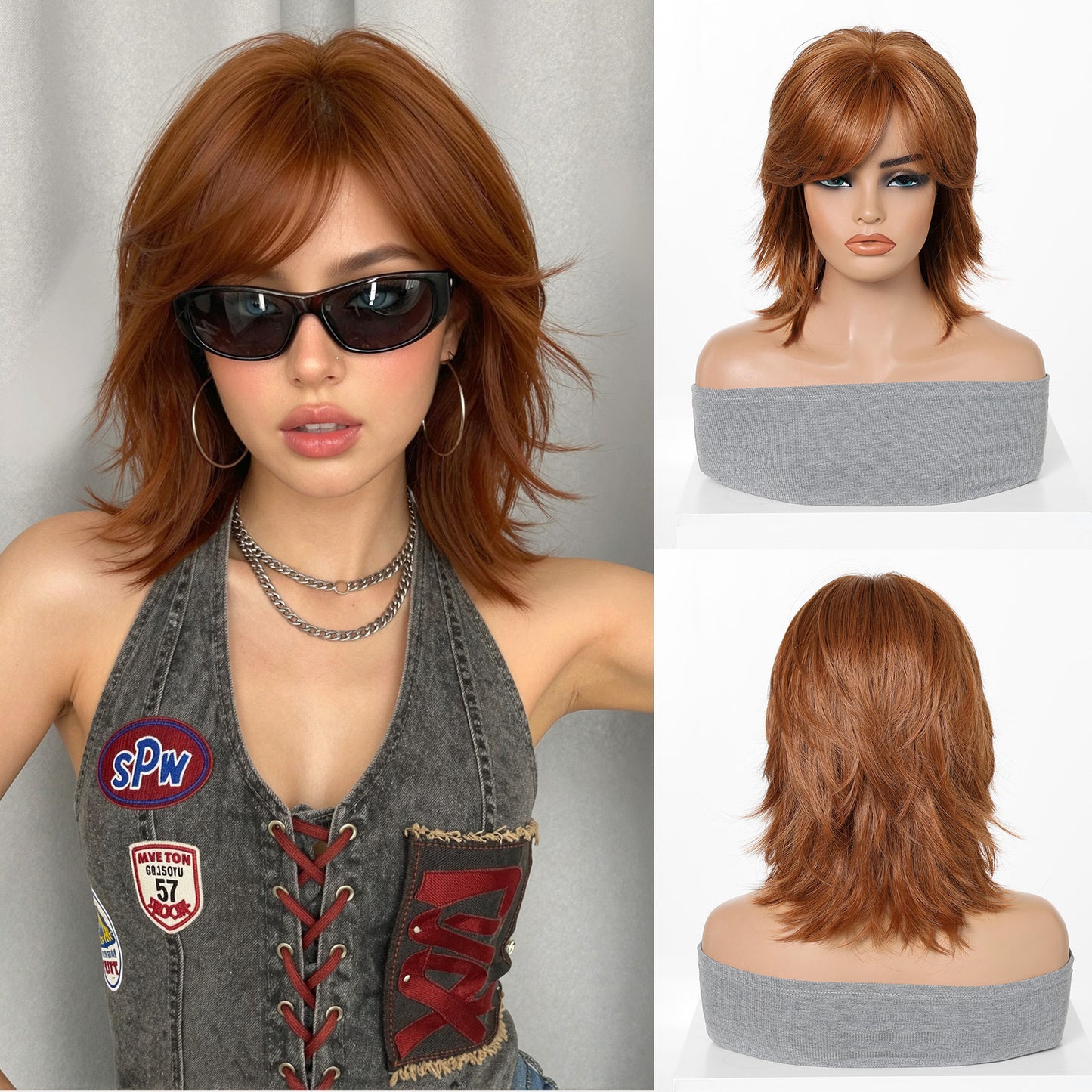 High Level Wolf Tail Neutral Trendy Short Anchovy Head Chemical Cos Wig
