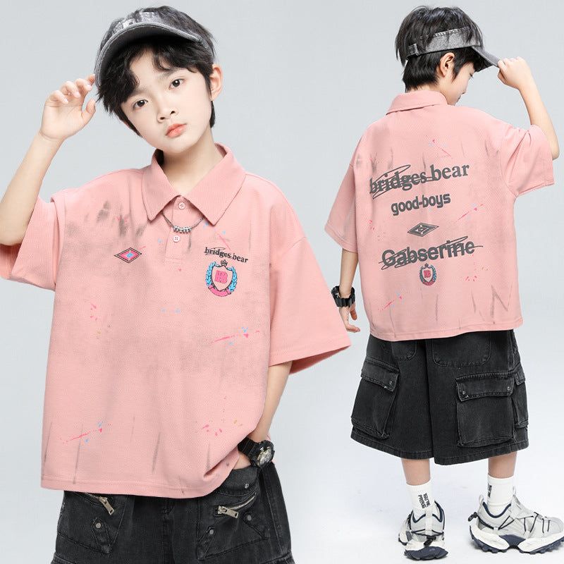 Glamorous Elegant Bear Summer Short-sleeved Shirt Children's T-shirt