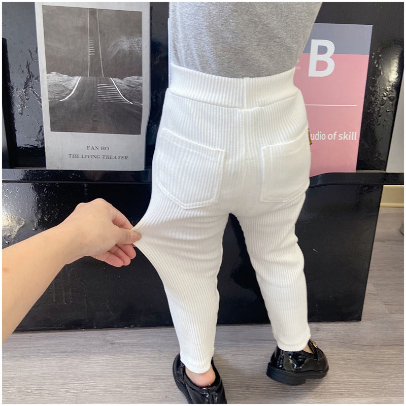 Leggings High Waist Belly Protection Trousers Cotton Children's Pants