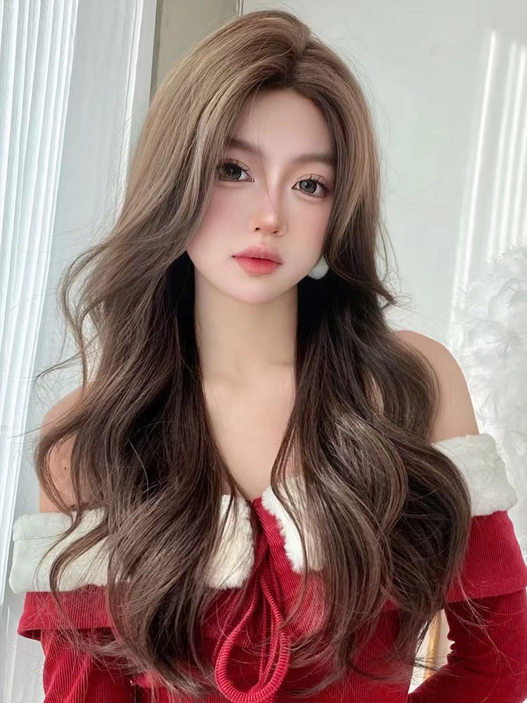 Front Curly Hair Straight Simulation Live Wig Long Curls