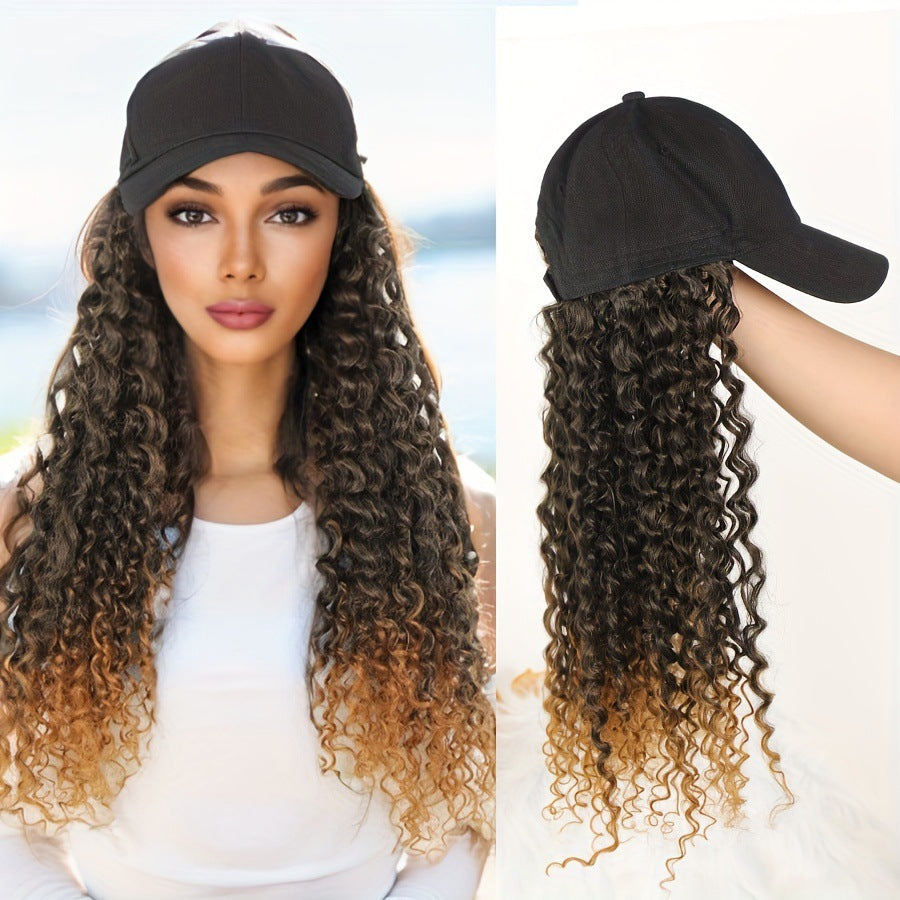 Integrated Instant Noodle Curls Black Peaked Cap African Screw Other Wig