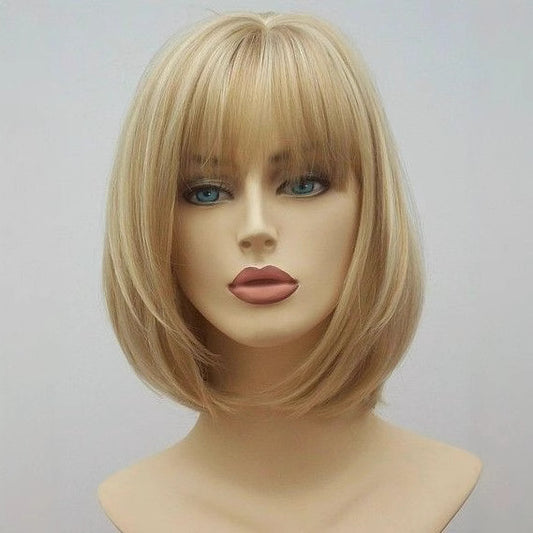 Ya Head Cover Golden Bangs Generation Wig Short Straight Hair