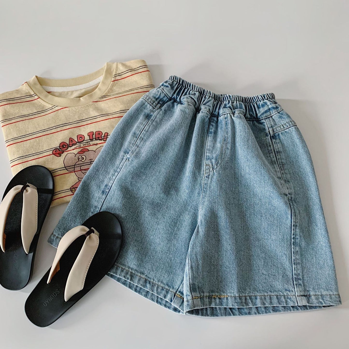 Children's Denim Shorts Summer Solid Color Loose Little Children's Pants