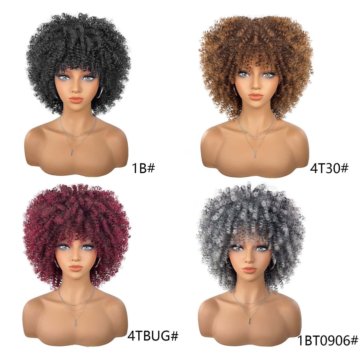Natural Afro Fluffy Small Volume Fiber Wig Short Curly Hair