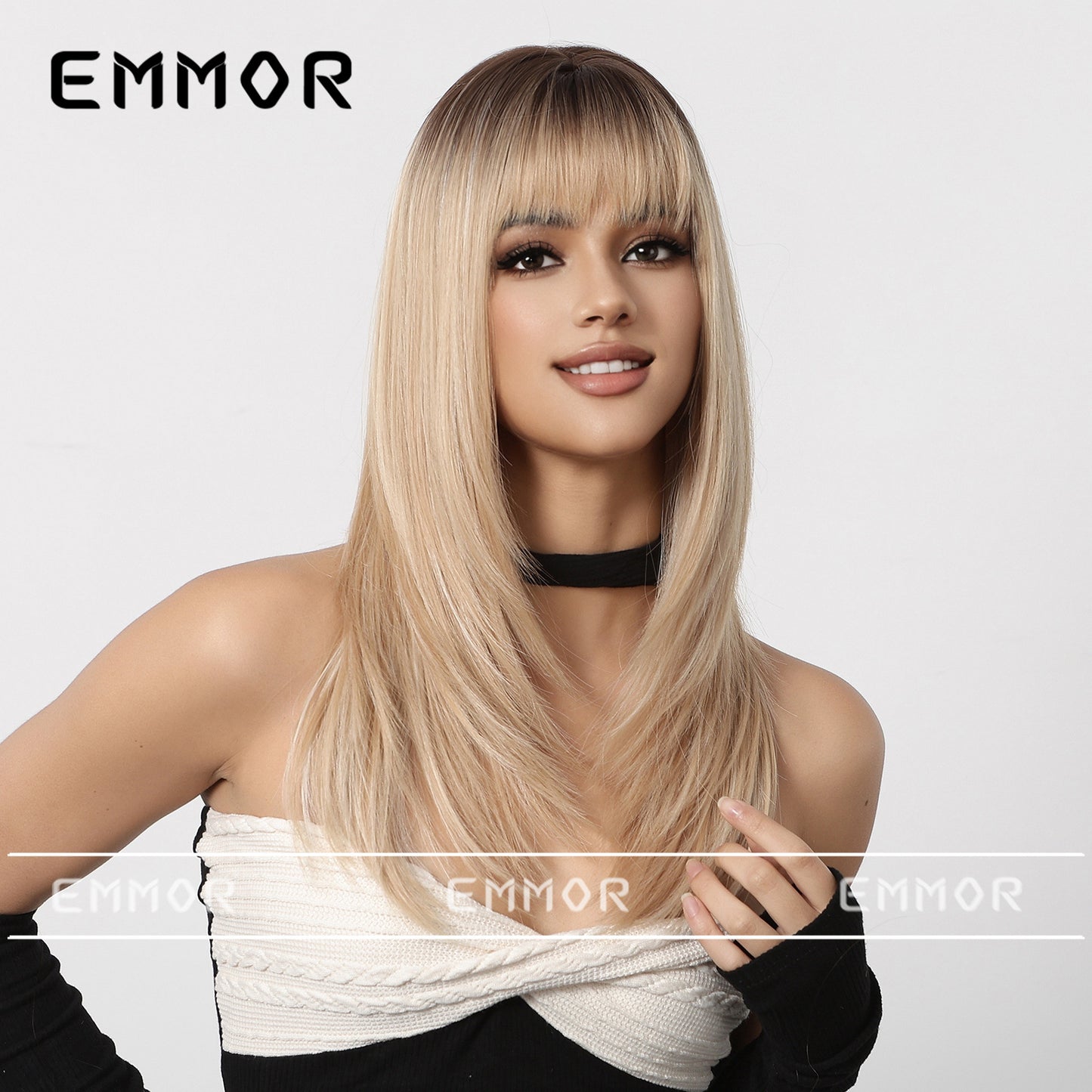 Style Bangs Hair High-level Matte Natural Face Long Straight Wig