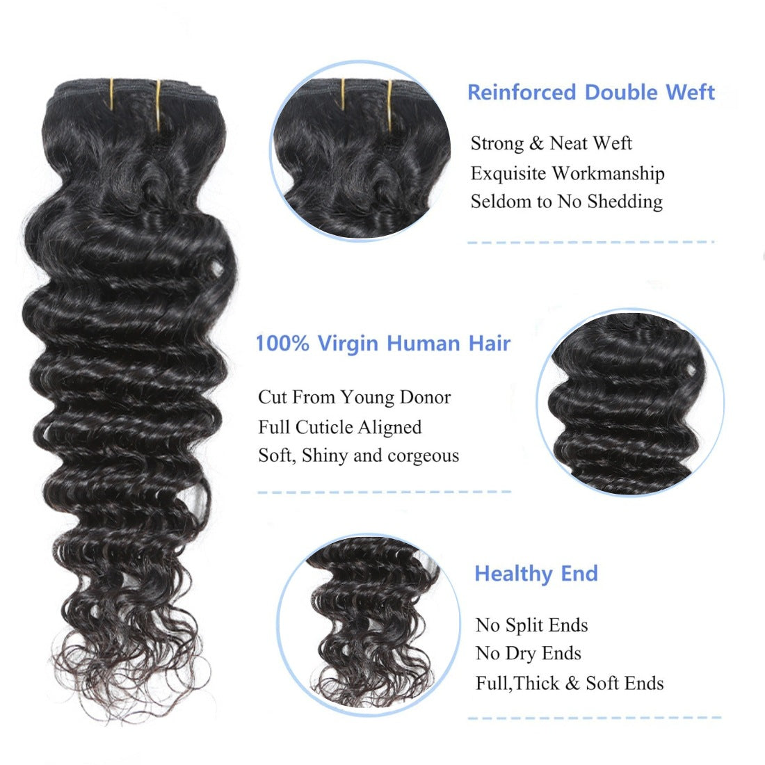 Trendy Beautiful Unique Durable Human Extension Real Hair Wig