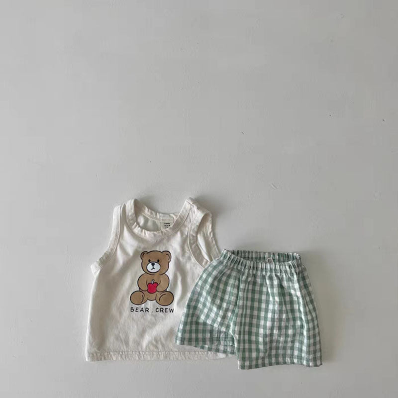Children's Korean Style Summer Thin Cotton Loose Children's Suit