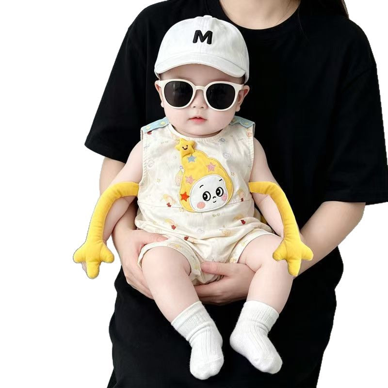 Sleeveless Leotard Cartoon Cute Super Western Style Jumpsuit, Climbing Suit