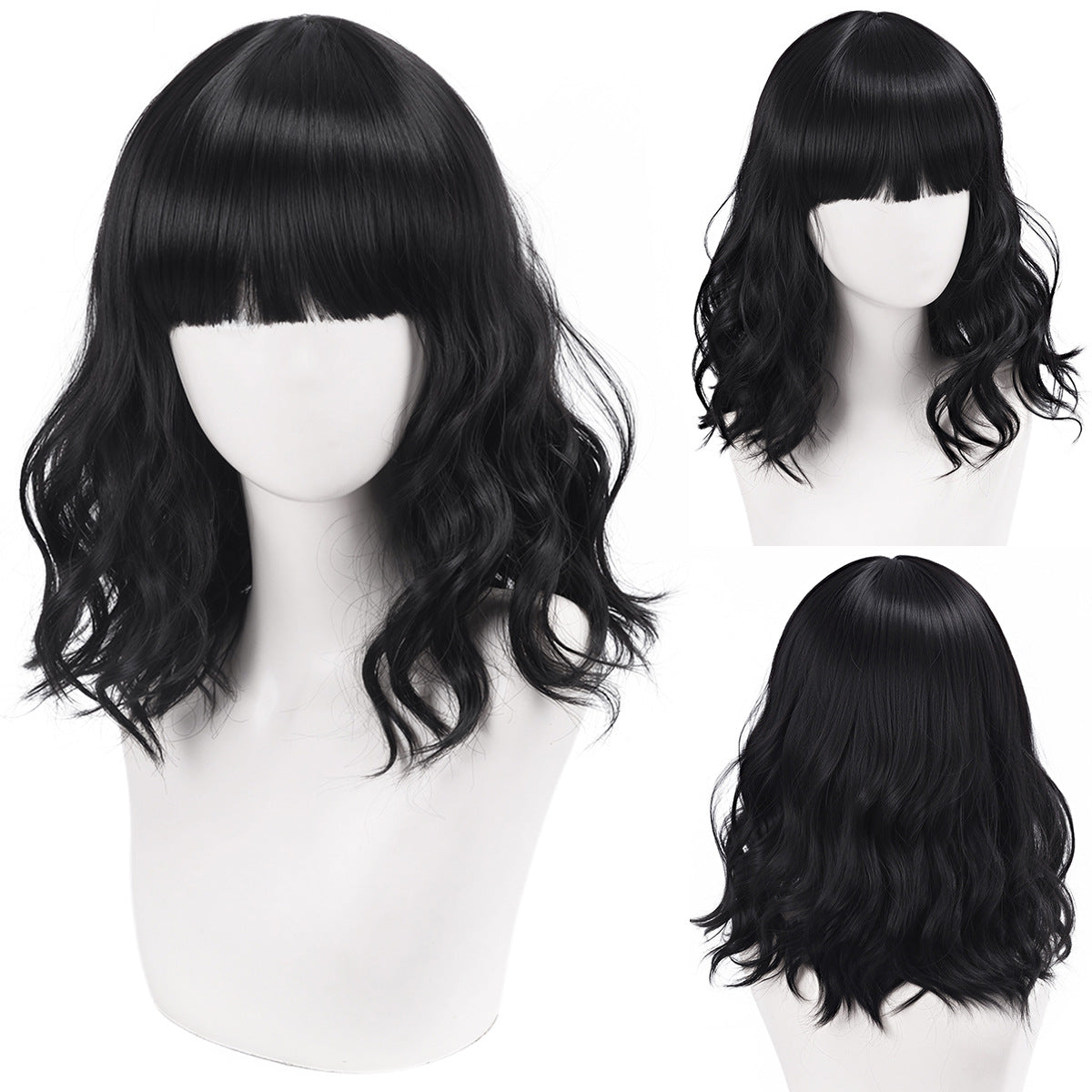 Versatile Comfortable Fringe Festival Water Ripple Wig Short Curly Hair