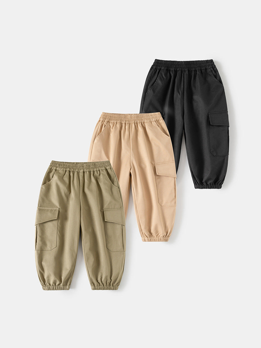 Korean Style Three-dimensional Double Pocket Casual Children's Pants
