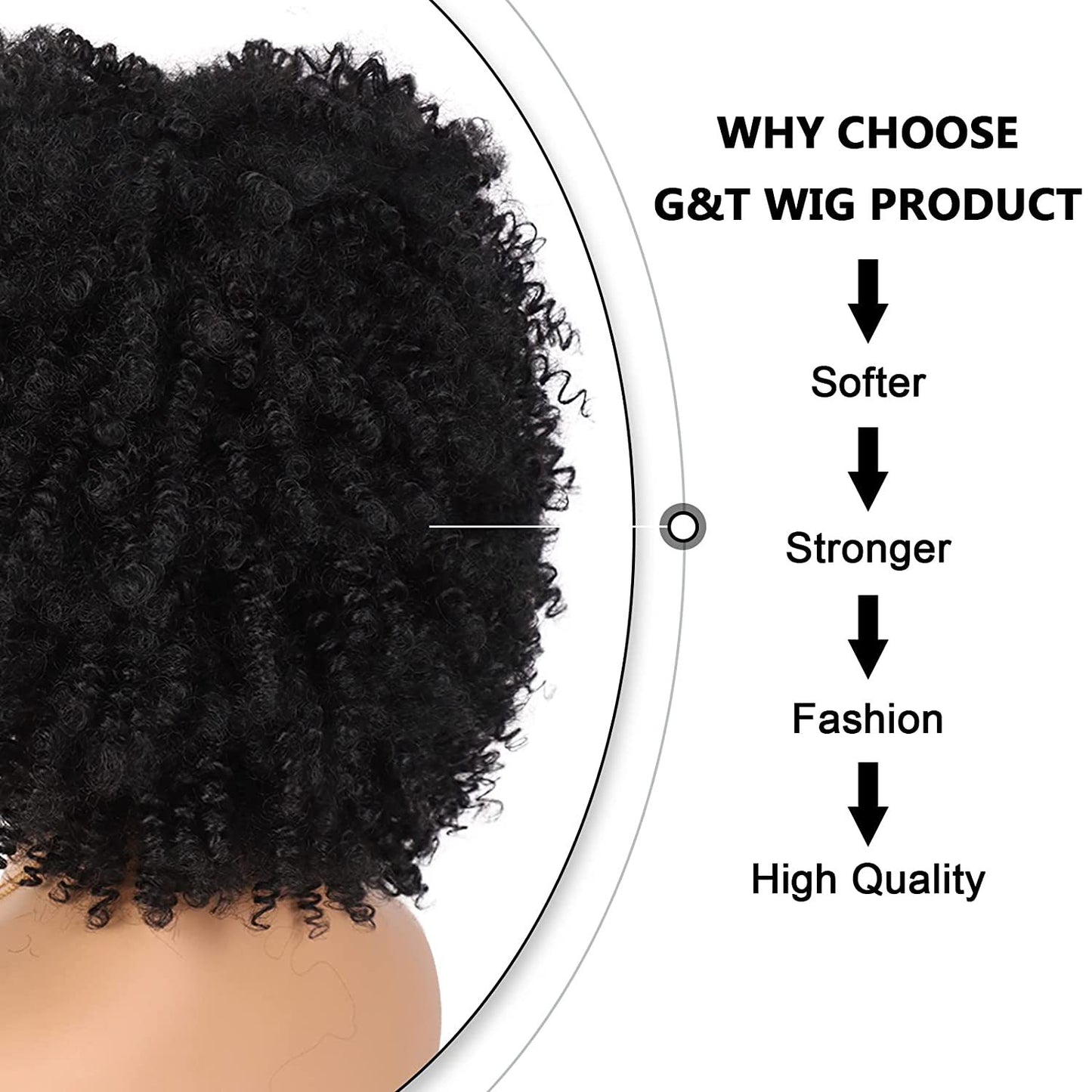 Afro Headgear African Fluffy Small Roll Wig Short Curly Hair
