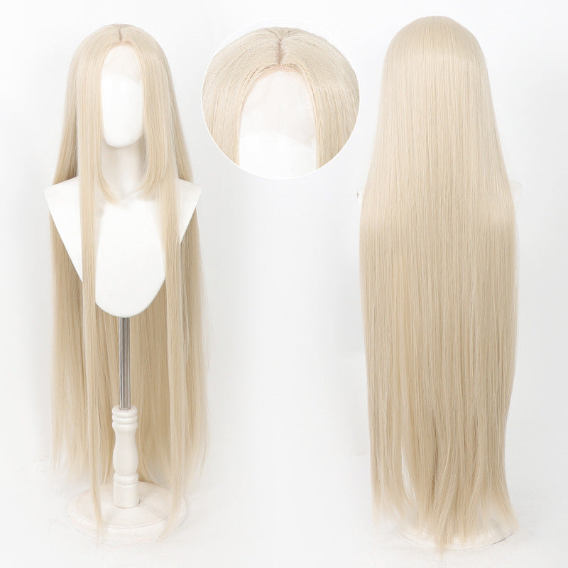 Universal Hand Crocheting Forehead Lace Mid-length Cos Wig