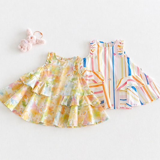 Children's Design Princess Summer Printed Rabbit Clothing Children's Dress