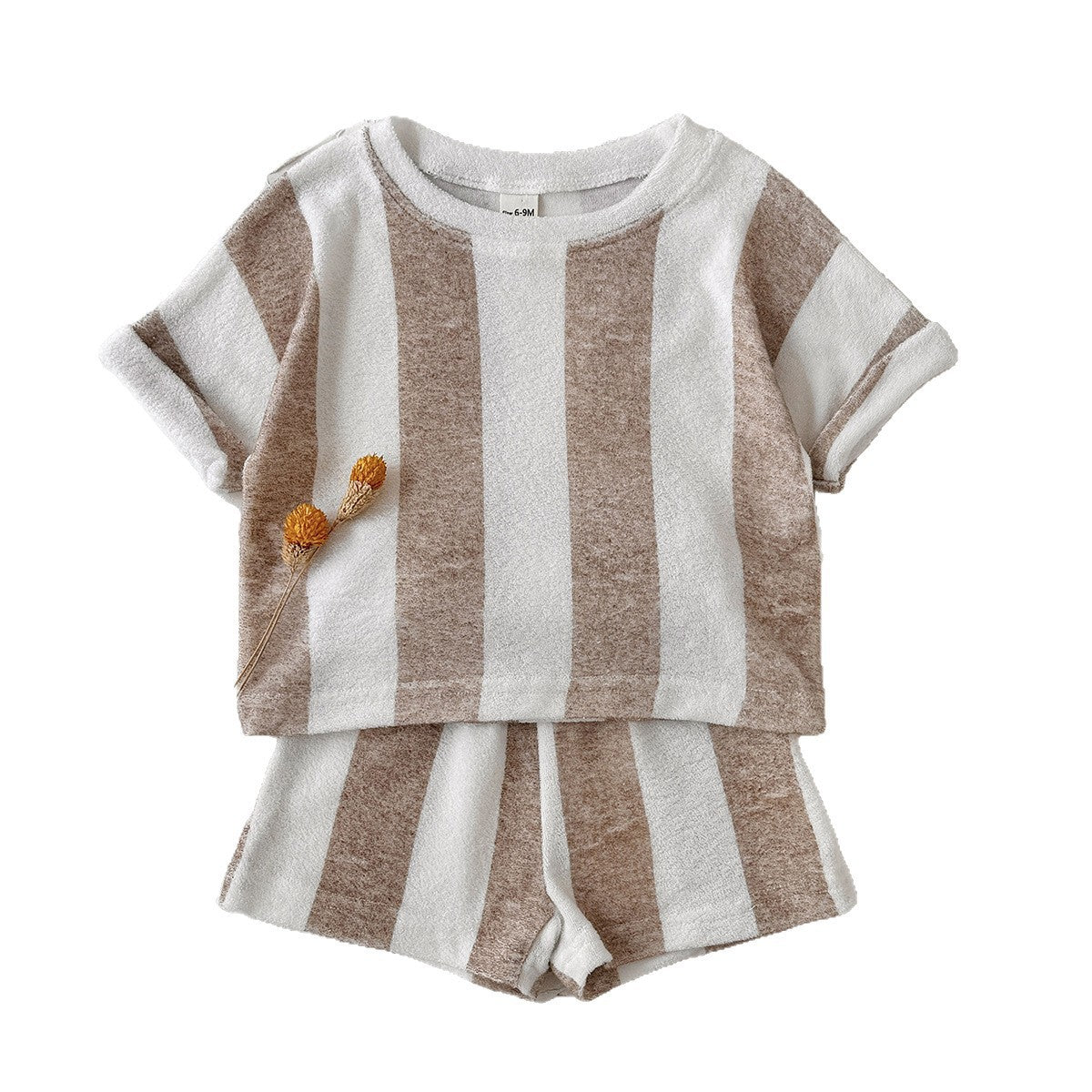 Children's Summer Vertical Stripes Short Sleeve Boys Children's Suit