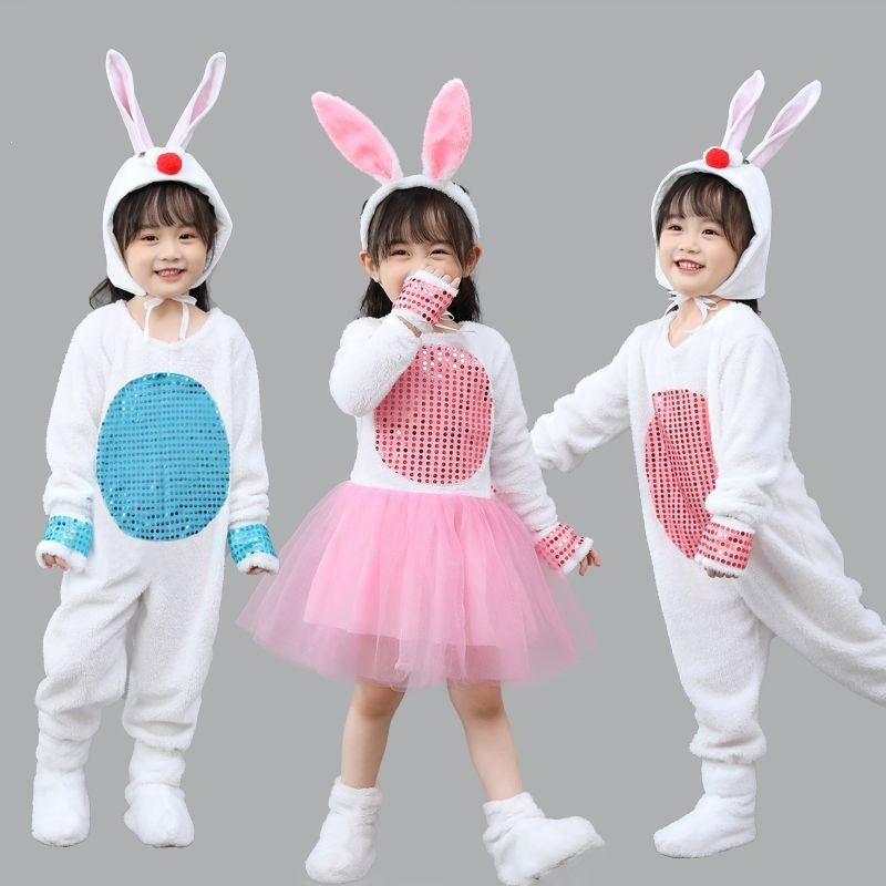 Children's Costume Kindergarten Dancing Dress Veil Little Bunny Animal Performance Wear Children's Suit