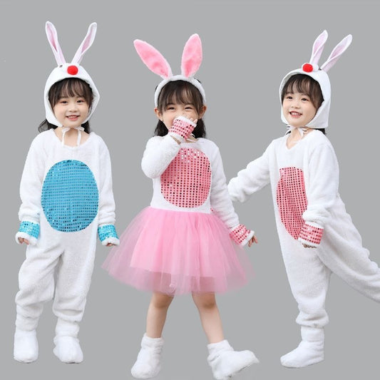 Children's Costume Kindergarten Dancing Dress Veil Little Bunny Animal Performance Wear Children's Suit
