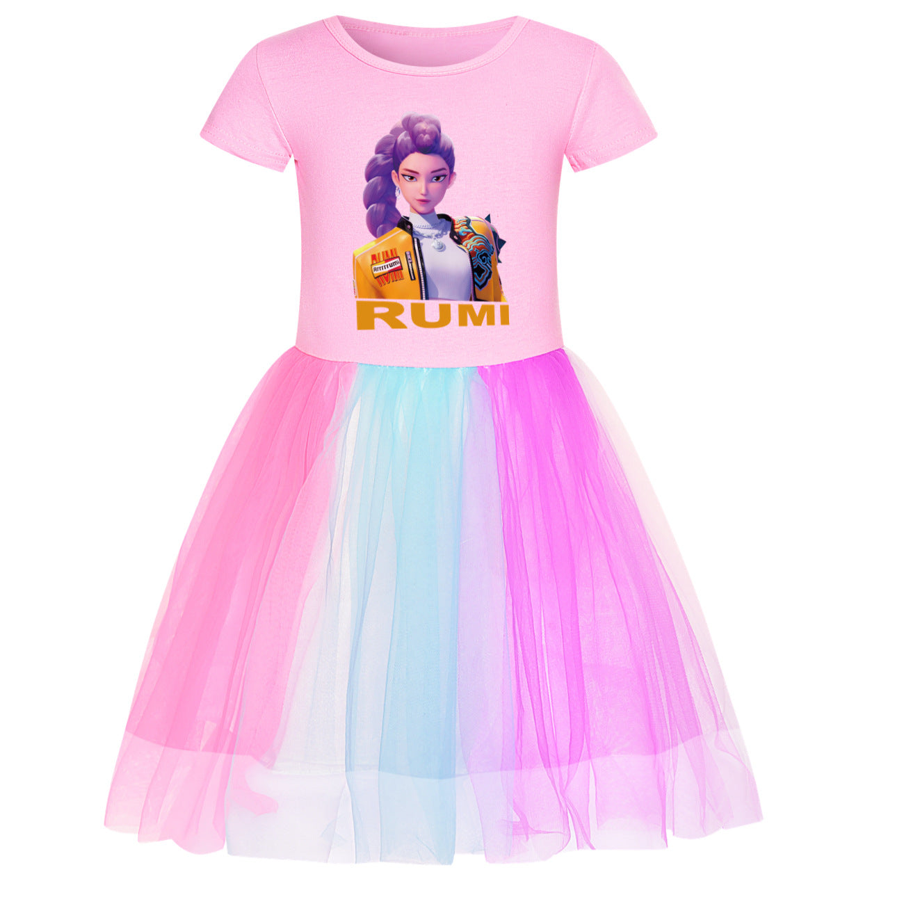 Star Rainbow Lace Summer Big Swing Children's Dress
