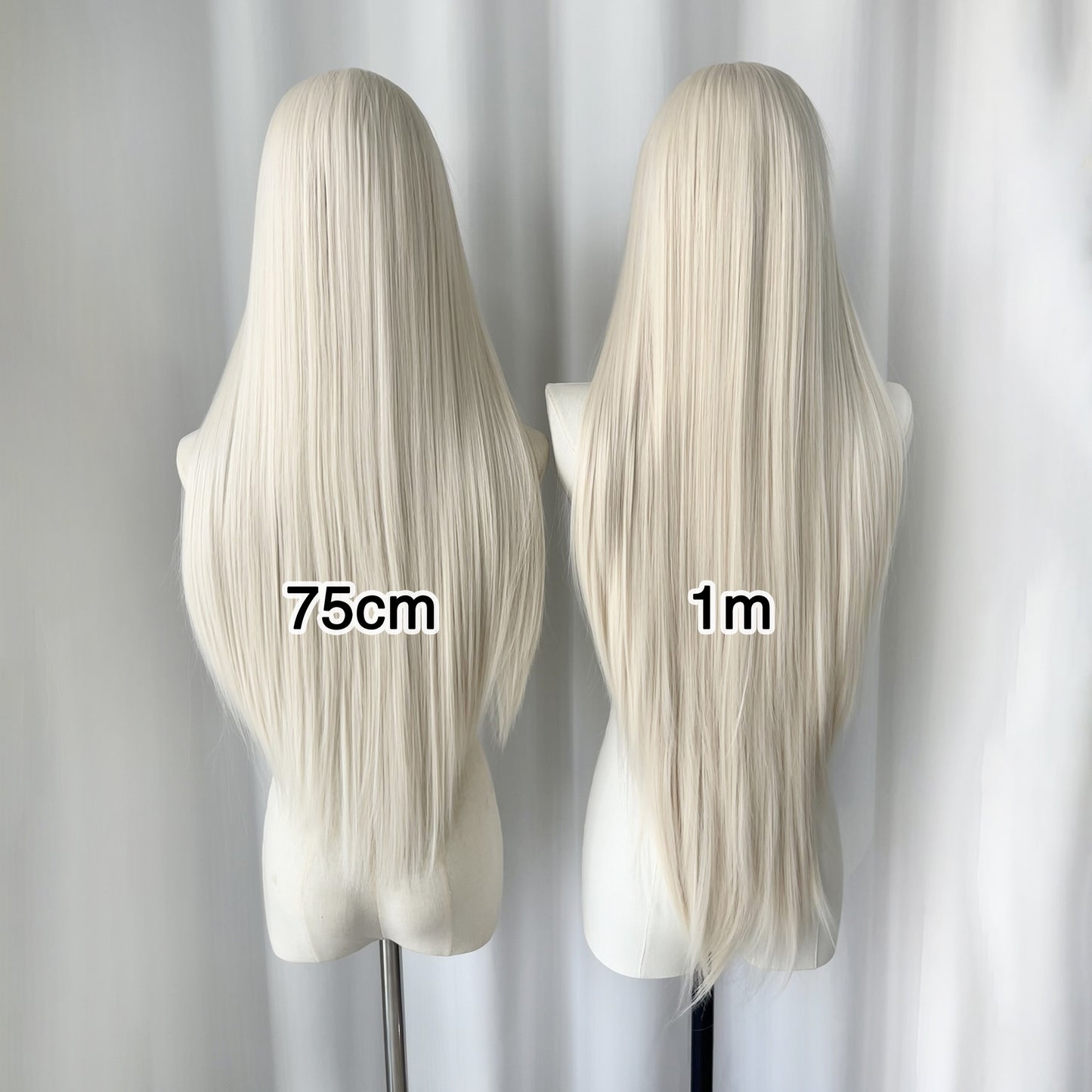 White Gray Hand Crochet Forehead Lace Female Comic Show Mao Long Straight Wig