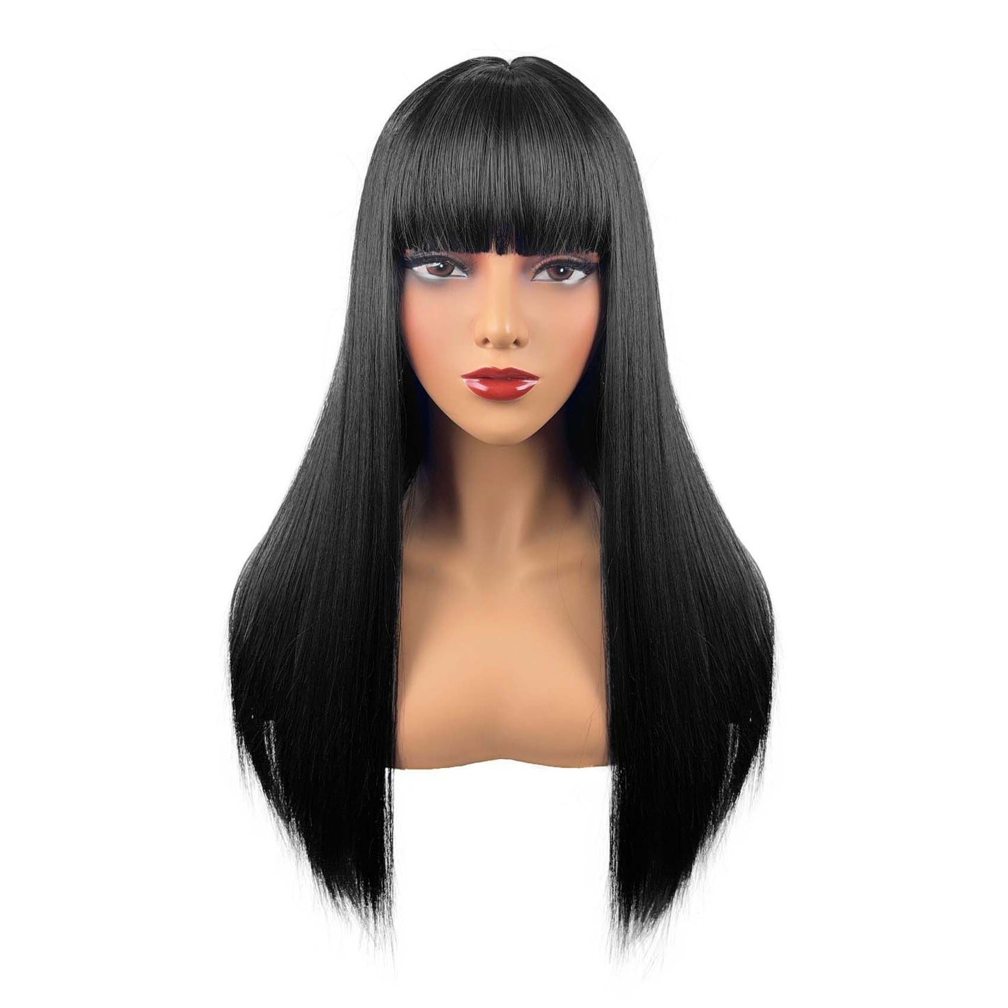 Fashion With Bangs Black Hair Synthetic Long Straight Wig