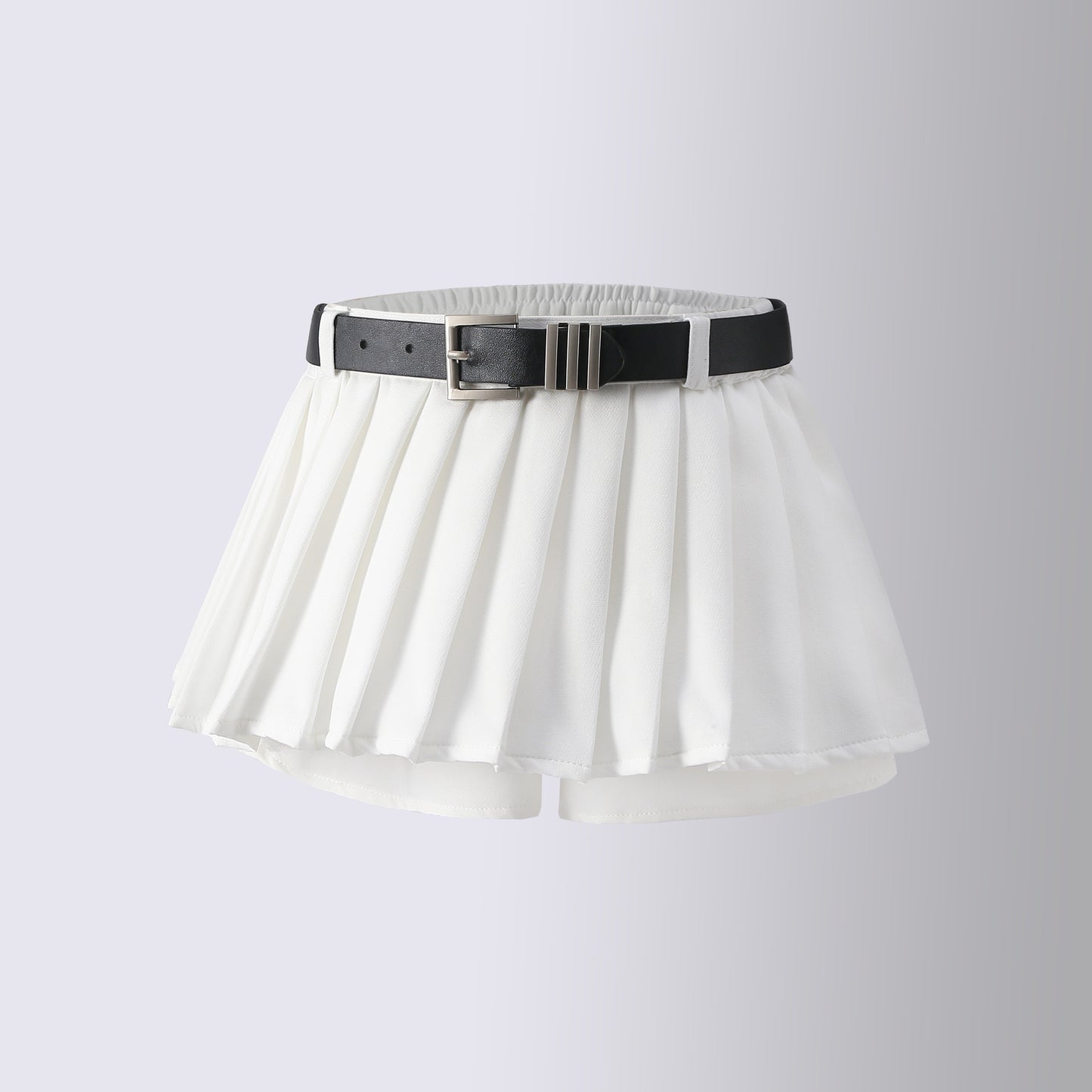 Children's White Summer Culottes Pleated Skirt High Waist Children's Suit