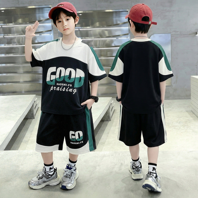 Summer Design Short-sleeved T-shirt Fashionable Printed Loose Sports Children's Suit