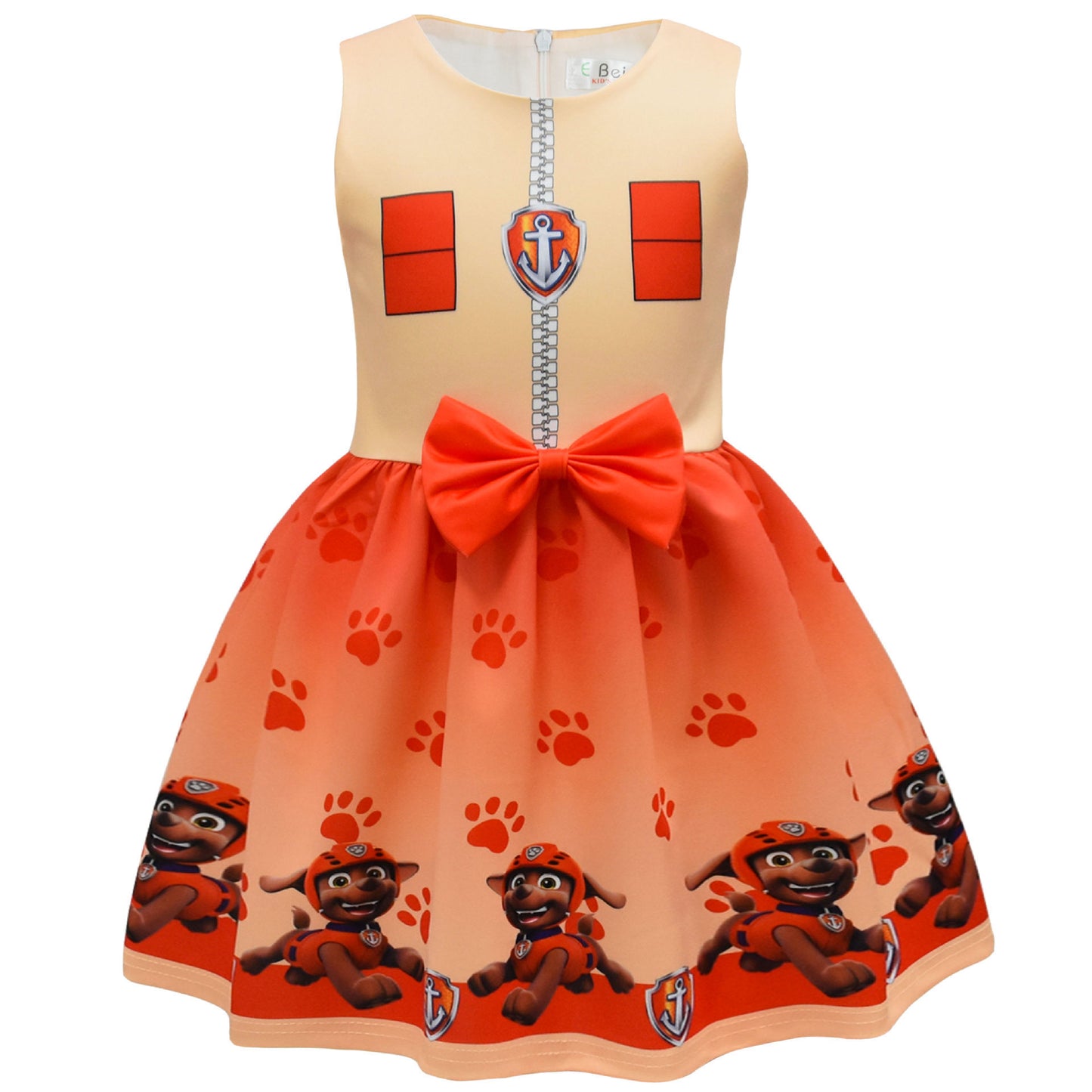 Trendy Popular Digital Printing Cartoon Bow Children's Dress