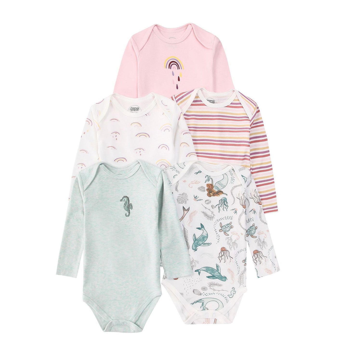 Children's Clothing Infant Rompers Long Sleeve Mixed Color Triangle Jumpsuit, Climbing Suit