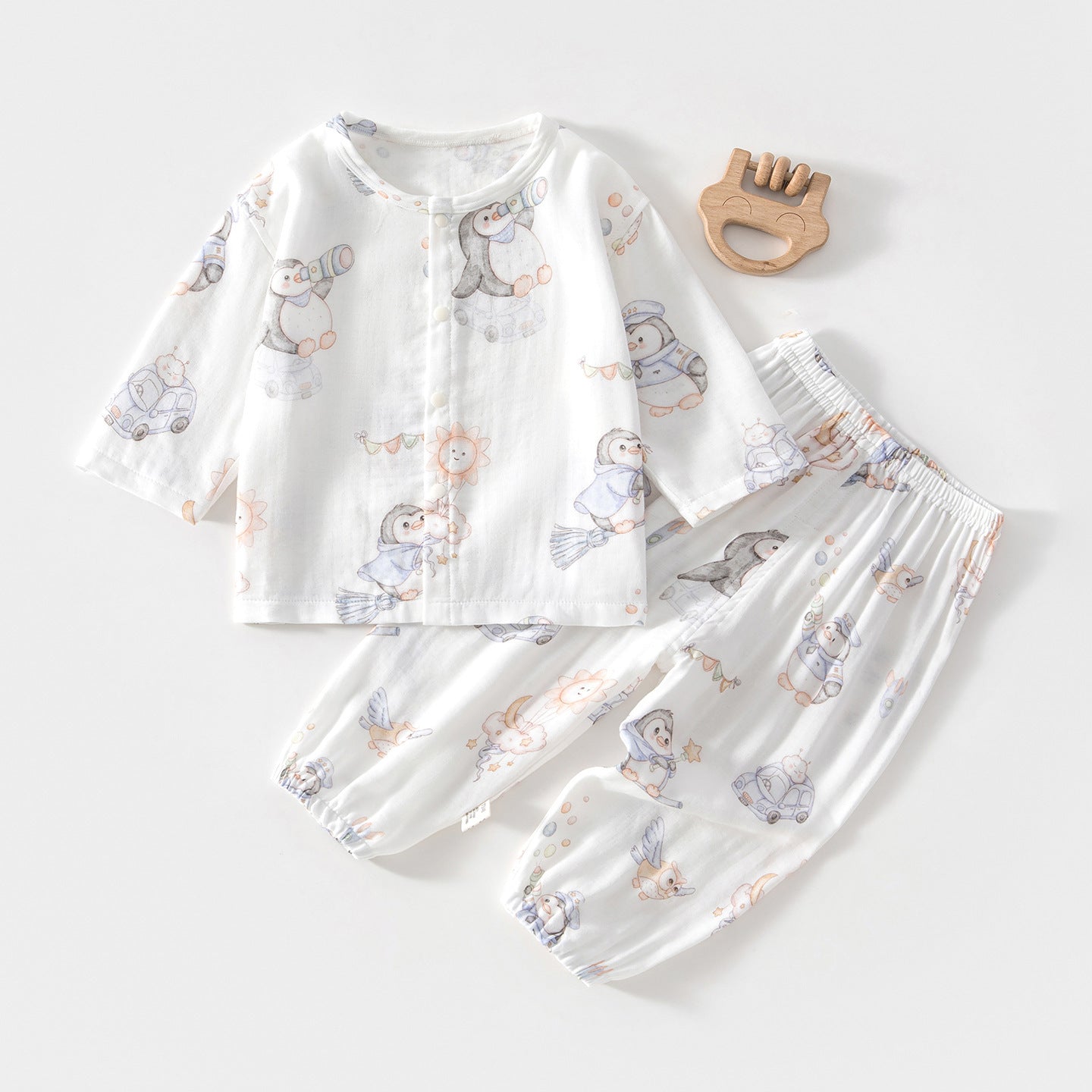 Pajama Sets Long-sleeved Bamboo Fiber Top Children's Suit