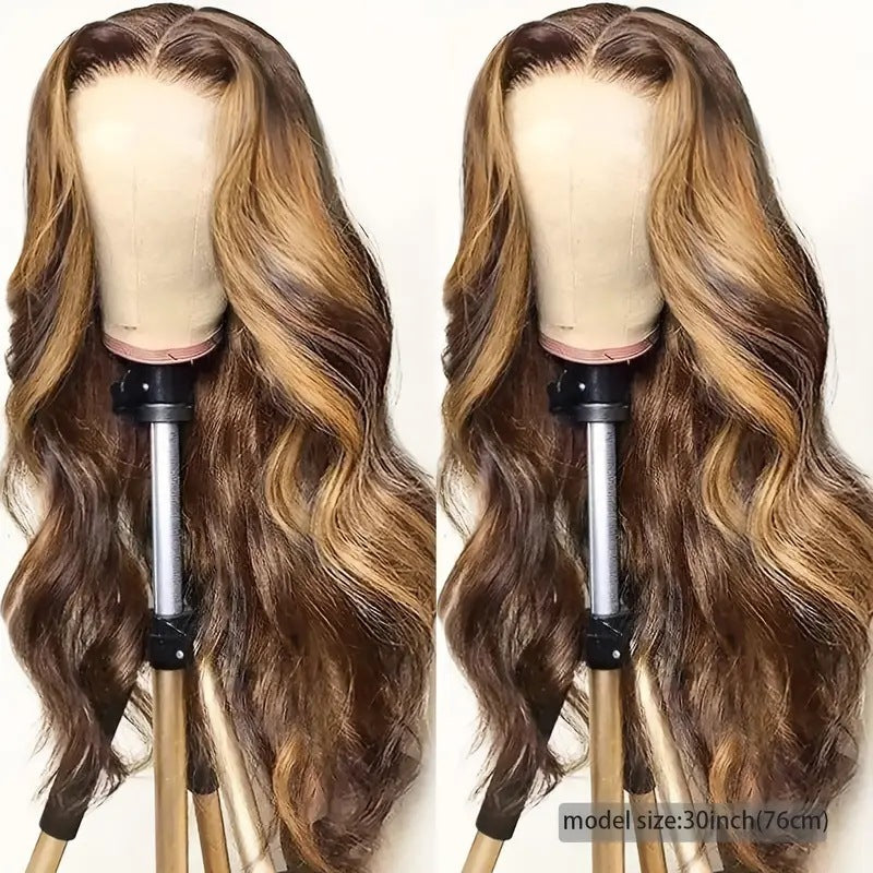 Women's Curly Lace Big Wave Mid-length Real Wig Long Curls