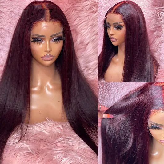 Women's Black Front Lace Sheath African Hair Long Straight Wig
