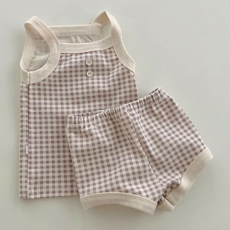 Summer Infant Cotton Camisole Cool Vest Top Bloomer Children's Suit