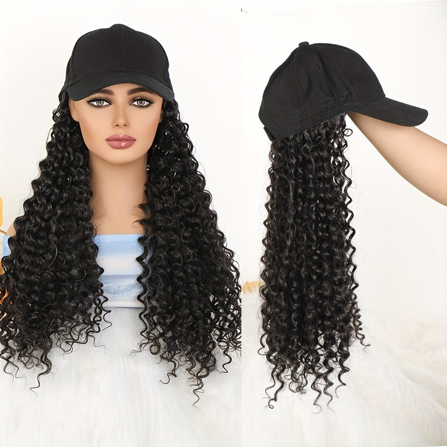 Integrated Instant Noodle Curls Black Peaked Cap African Screw Other Wig