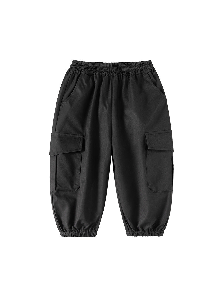 Korean Style Three-dimensional Double Pocket Casual Children's Pants