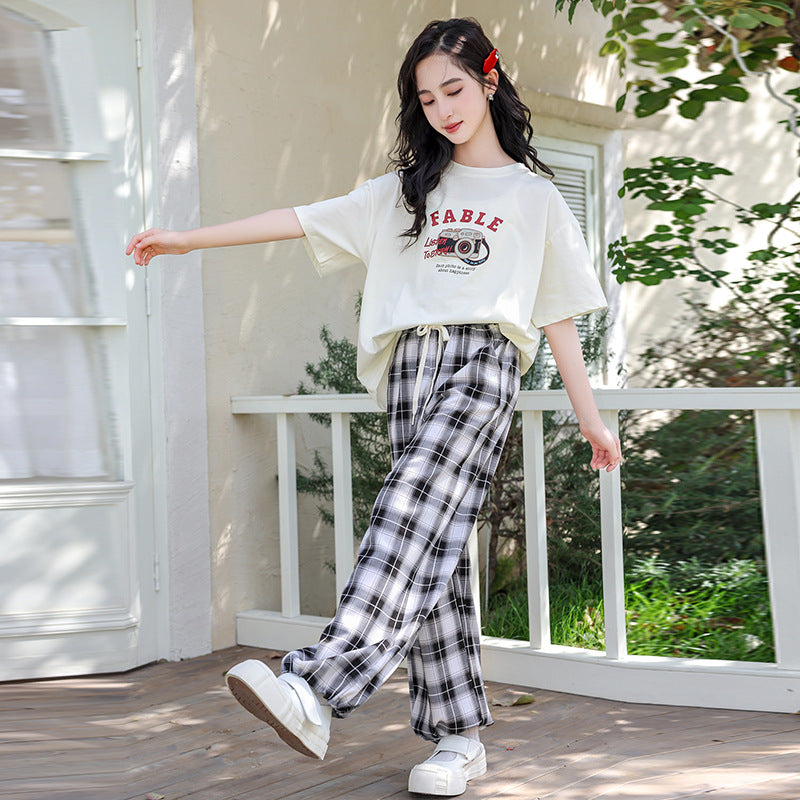 Children's Trendy Medium Big Korean Style Casual Two-piece Children's Suit