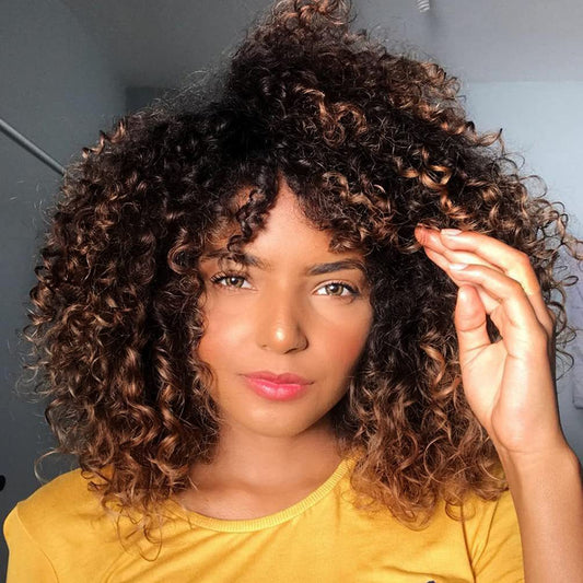 African Small Hair Female Chemical Fiber Gradient Color Long Straight Wig