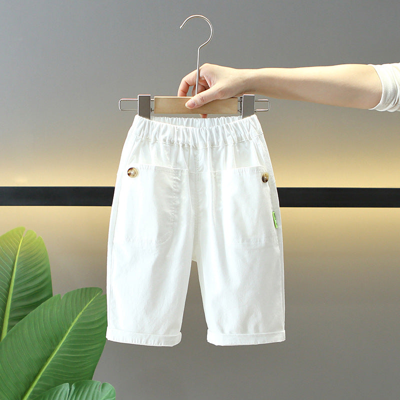 Children's Shorts Thin Summer Clothing Loose Cool Handsome Cropped Middle Children's Pants